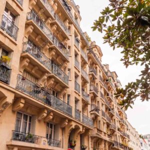 Parisian Apartment Balconies With Tree Framing View
