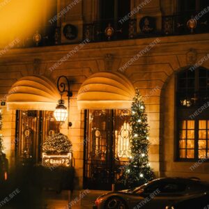 Paris Entrance And Christmas Decor By Night