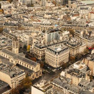 Paris City Center With Historic Church And Urban Streets
