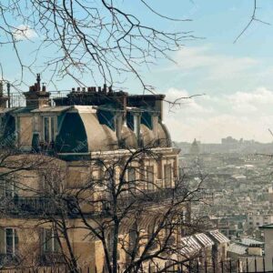 Paris Rooftop Apartment View With Bare Trees