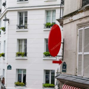 Parisian Building with Red Signal Light