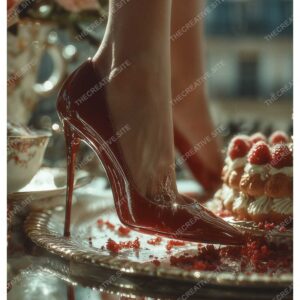 Sexy Legs in Red Heels with Cake