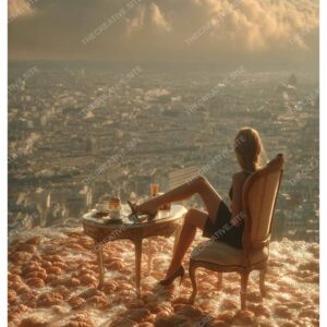 Parisian Cafe Luxurious Croissants & Diamonds Wall Poster