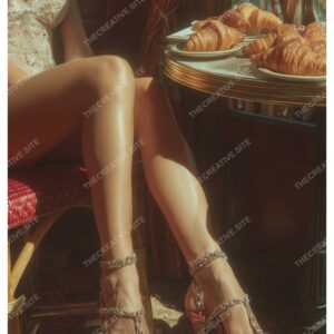 Paris Café Lace & Crystal Sandals Morning
