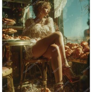 Paris Café Lace Muse among Croissants & Jewels