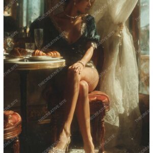 Paris Café Lace Muse among Croissants & Jewels