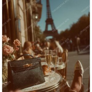 Paris Café Vibes: Croissant, Champagne & Eiffel Style