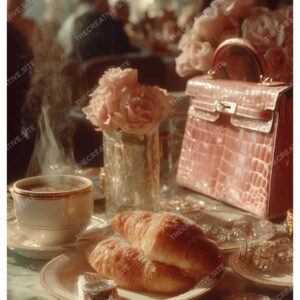 Paris Cafe Breakfast Poster